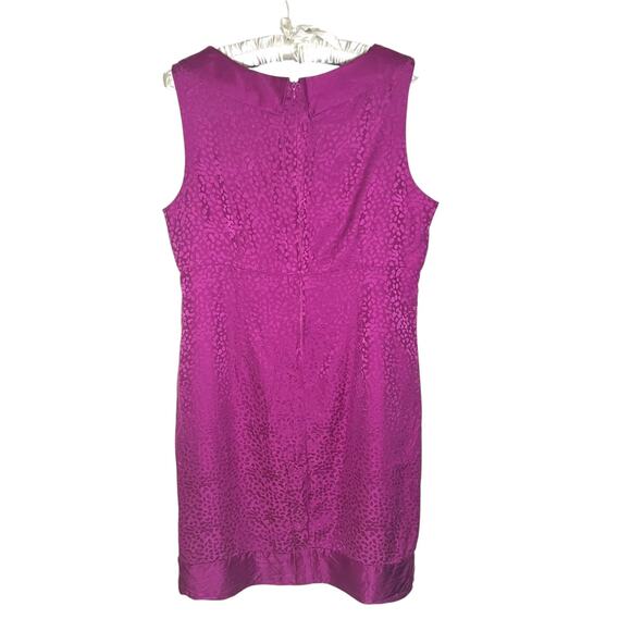 Donna Ricco New York Size 14 Magenta Pink Silk Sleeveless Shift Dress - Picture 3 of 9